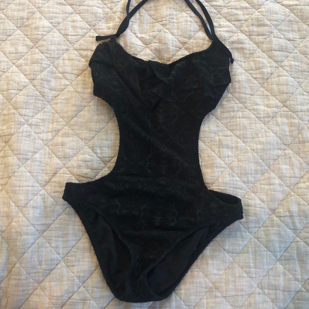 black swimsuit